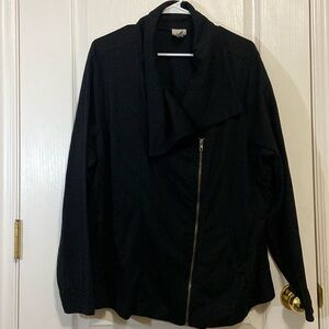 Dress Barn Black Moto Jacket Asymmetric Zipper 3X